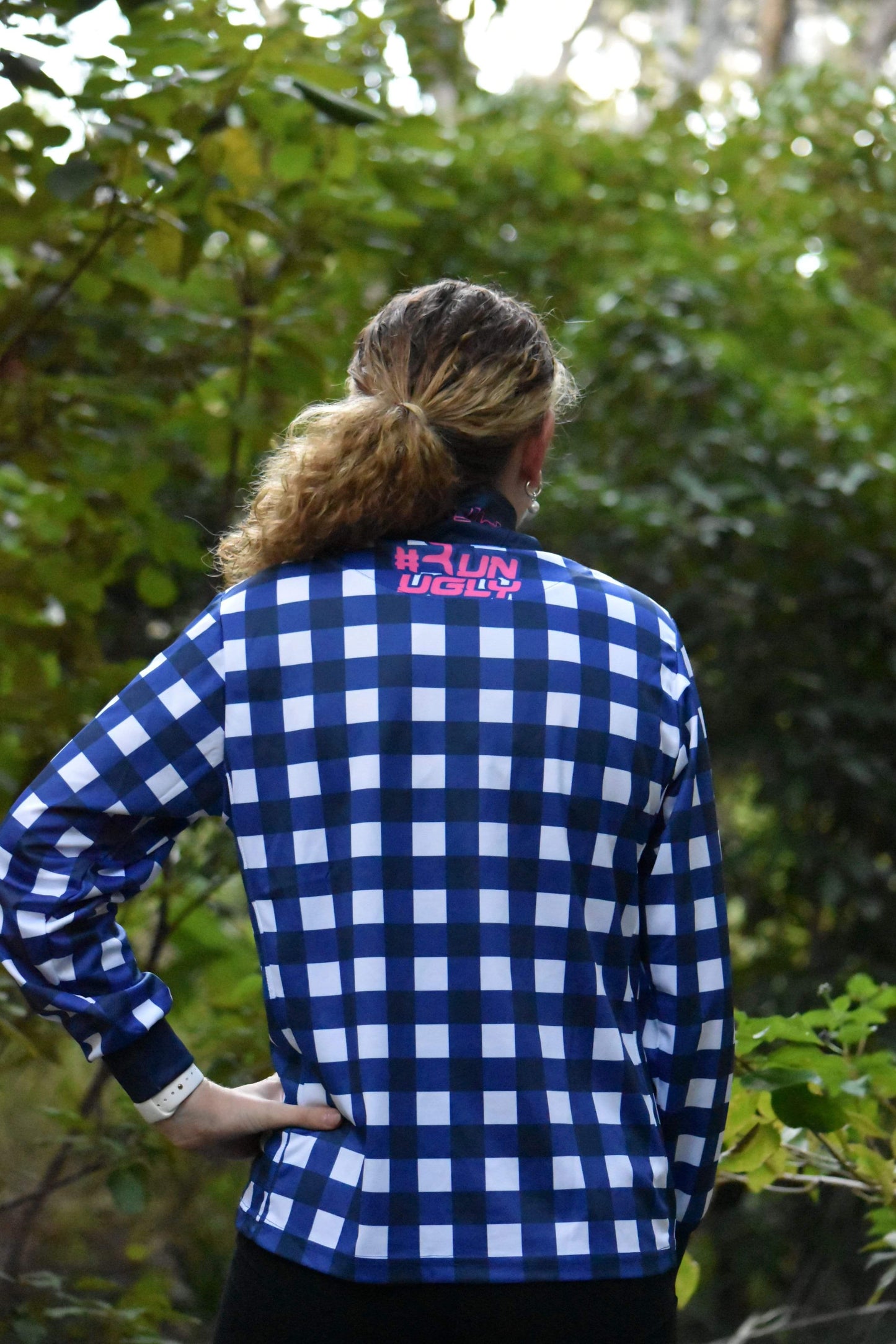 Gingham Long Sleeve Polo