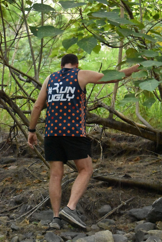 Orange & Navy Spotted Singlet