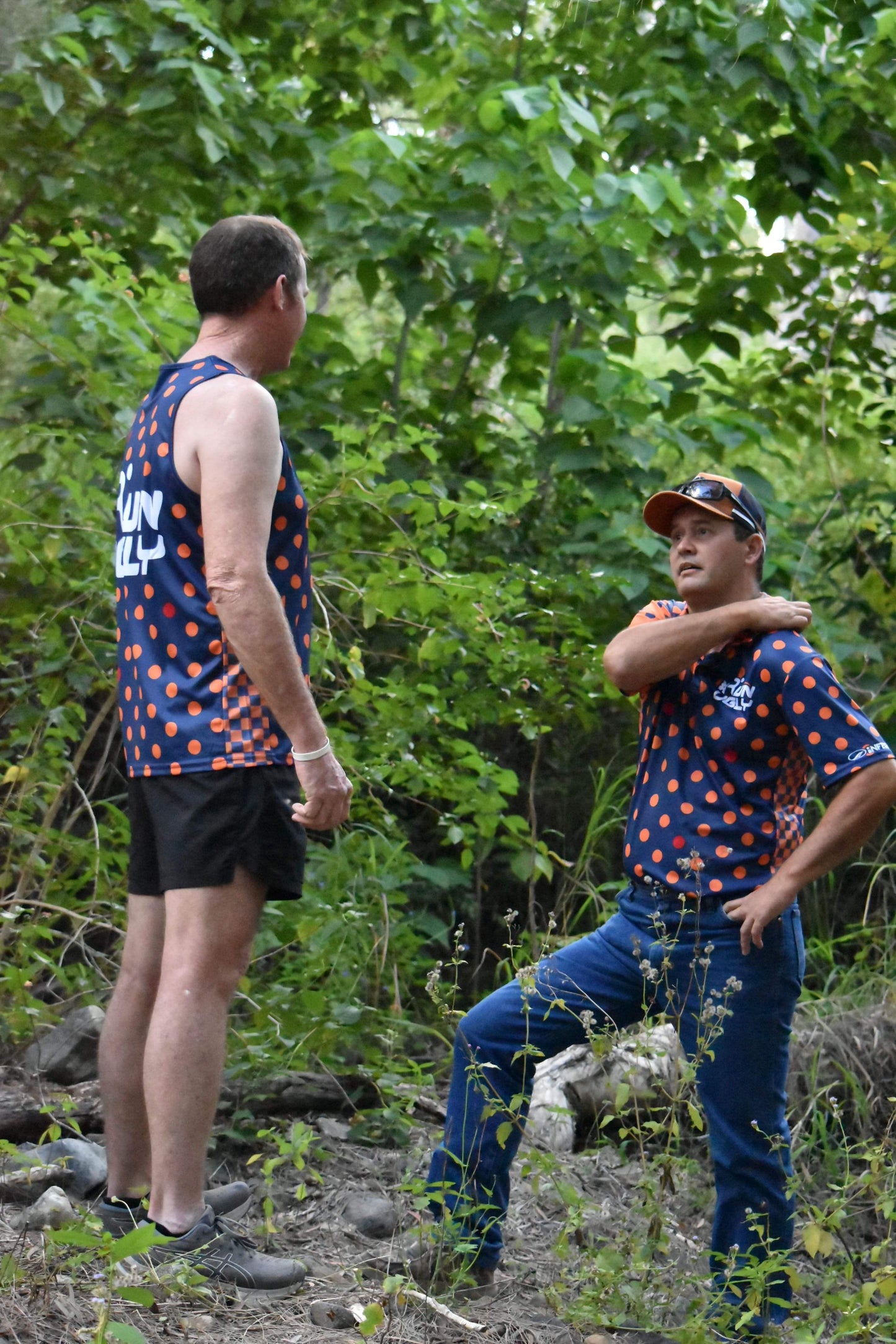 Orange & Navy Spotted Polo Shirt