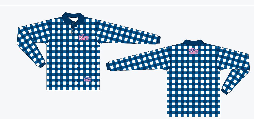 Gingham Long Sleeve Polo