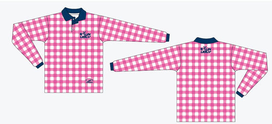 Gingham Long Sleeve Polo