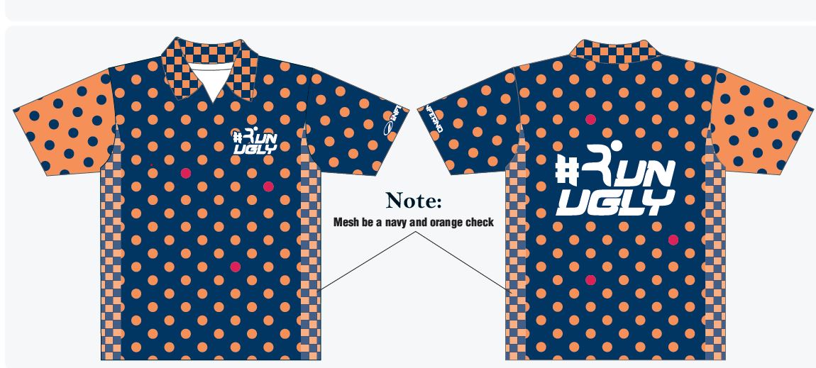 Orange & Navy Spotted Polo Shirt