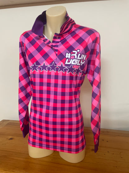 Gingham Long Sleeve Polo