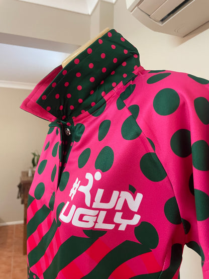 Pink and Green Polka Dot Polo