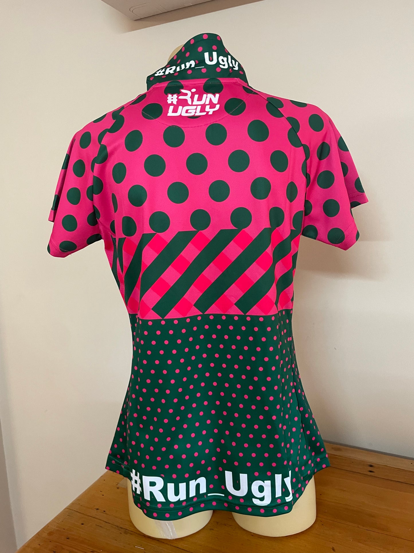 Pink and Green Polka Dot Polo